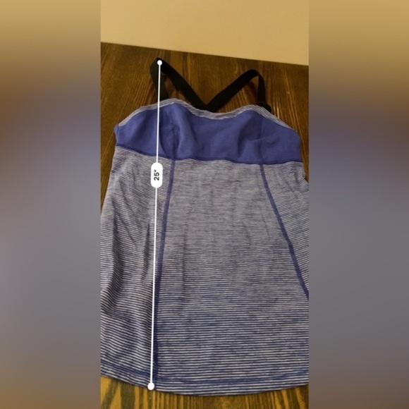 Lululemon Catch me Tank Tonka stripe blue black pigment women’s 8 top - Picture 13 of 16